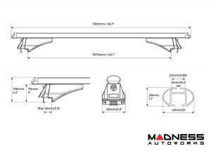 Alfa Romeo Stelvio Roof Rack Cross Bars - for models w/ factory roof rails - Silver 2018-2025 Alfa Romeo Stelvio Roof Rack Cross Bars - for models w/ factory roof rails - Silver 2018-2025